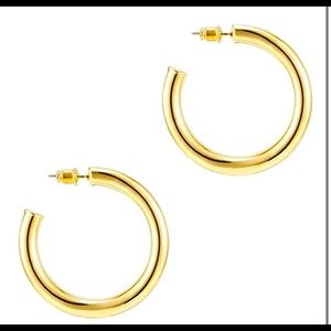 ⚡️14K Gold Lightweight Chunky Open Hoops | Gold Hoop Earrings for Women